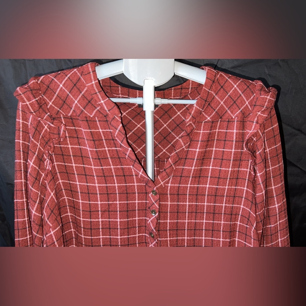Torrid- Brown Plaid Women's Top - Picture 3 of 9